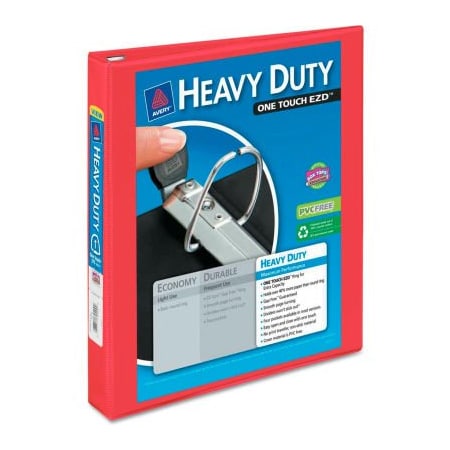 Avery Dennison Avery Heavy-Duty View Binder with One Touch EZD Rings, 1" Capacity, Red 79170
